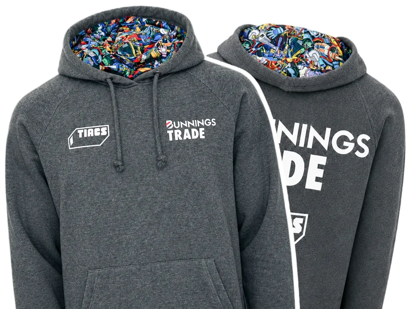 Limited edition TIACS x Bunnings Trade hoodies
